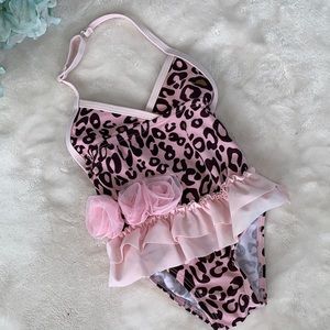 Koala Baby Pink Leopard Swimsuit 12M EUC 😍
